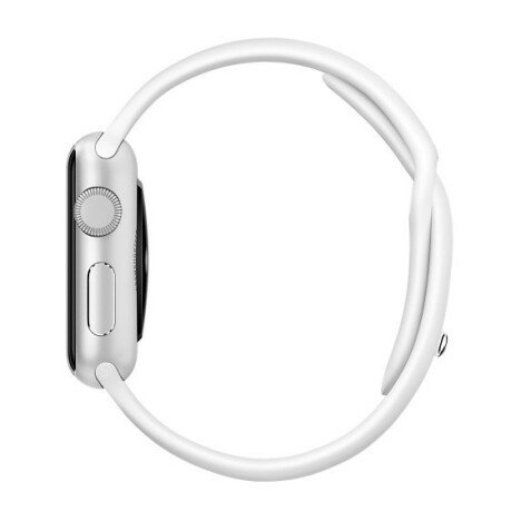 Curea iUni compatibila cu Apple Watch 1/2/3/4/5/6/7, 40mm, Silicon, White