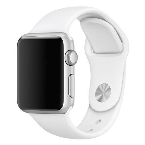 Curea iUni compatibila cu Apple Watch 1/2/3/4/5/6/7, 40mm, Silicon, White